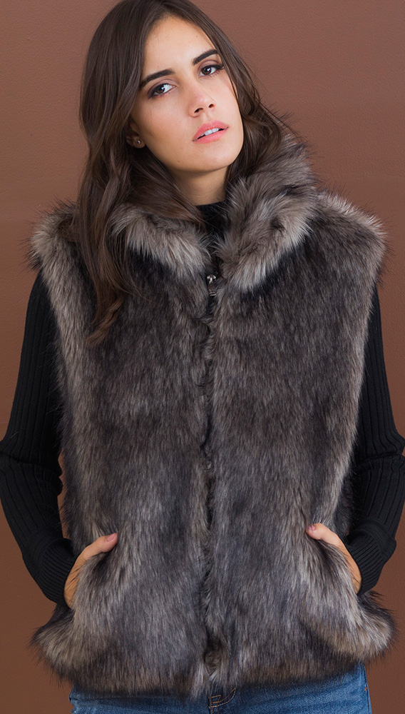 BRINDLE FUR VEST